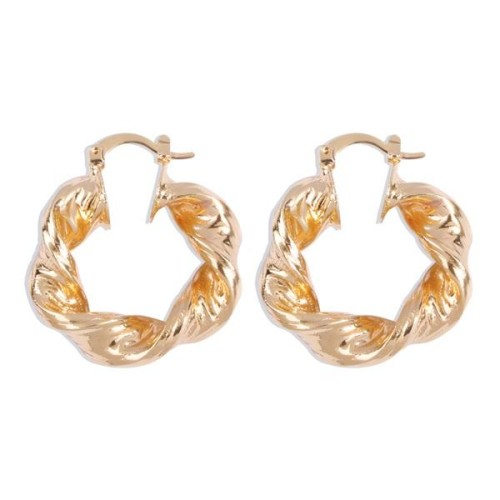 occidental style Irregular buckle woman  geometry creative twisted retro Earring Metal textured temperament earri