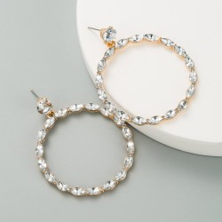 occidental style wind fashion exaggerating hollow circle embed color Rhineston..