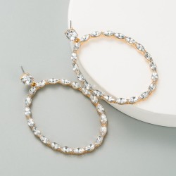 occidental style exaggerating personality geometry Round big circle earrings A..