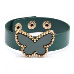  Korean studentPU leather  Alloy butterfly Acrylic all-Purpose bracelet buckle