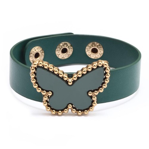  Korean studentPU leather  Alloy butterfly Acrylic all-Purpose bracelet buckle