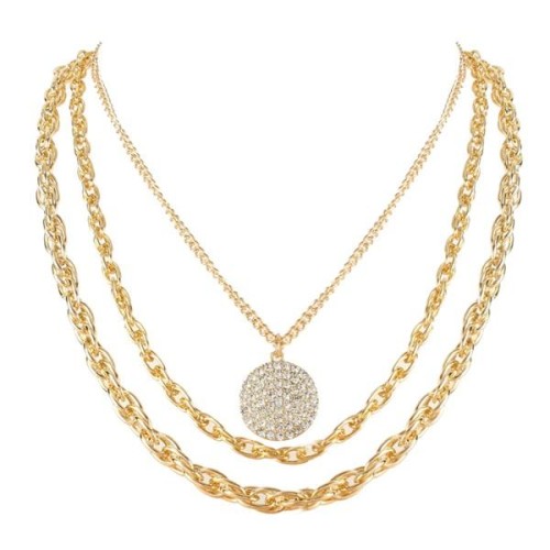 occidental style ecklace  brief Alloy diamond pendant multilayer necklace woman