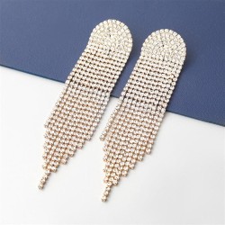 super claw chain series geometry Alloy diamond Rhinestone long style tassel ea..