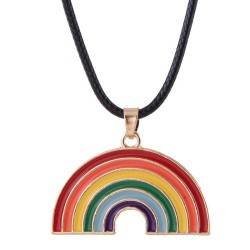 Korean style fashion  Metal concise rainbow personality rope necklace