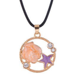 Korean style fashion  Metal concise Shells starfish personality rope necklace