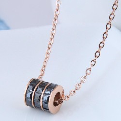 fine Korean style fashion concise circle zircon samll titanium steel personali..