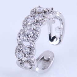 Korean style fashion bronze embed zircon concise personality opening ring