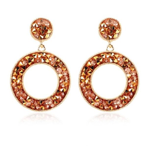  retro diamond Round earring   occidental style personality fashion women earrings Earring F