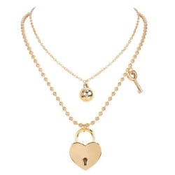 personality retro beads chain love head pendant multilayer  occidental style f..