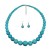 Bohemian style handmade beads turquoise short clavicle necklace occidental style retro chain set