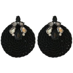  occidental style fashion personality Earring Round ear stud diamond weave ear..
