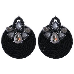  occidental style fashion personality Earring Round ear stud diamond weave ear..