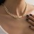 occidental style  head geometry  brief personality Metal buckle head chain necklace