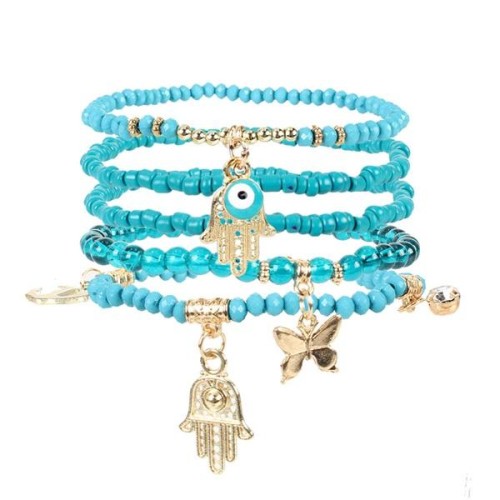  personality occidental style wind butterfly bracelet  Bohemian style beads woman F