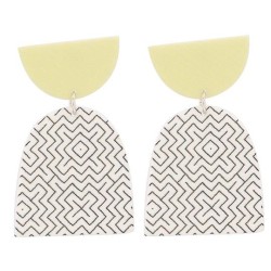 occidental style  Acrylic geometry Acetate sheet ear stud