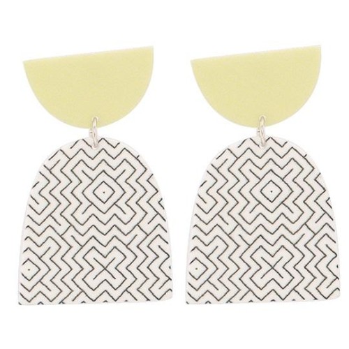 occidental style  Acrylic geometry Acetate sheet ear stud