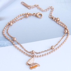 fine  Korean style fashion concise titanium steel sweetOL personality butterfl..