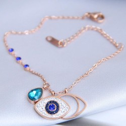 fine Korean style fashion rose gold titanium steelOL  eyes personality woman b..