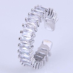 Korean style fashion bronze embed zircon brief personality opening ring
