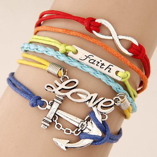 occidental style retro  creative8 Word  verticallove  anchors concise all-Purpose Alloy fitting handmade multilayer