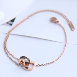 fine Korean style fashion titanium steel sweetOL concise Double buckle persona..