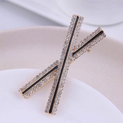 Korean style fashion Metal mosaic Rhinestone concise woman same style temperam..
