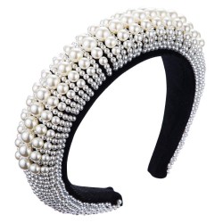 a  occidental style fashion all-Purpose velvet Headband woman trend Pearl widt..