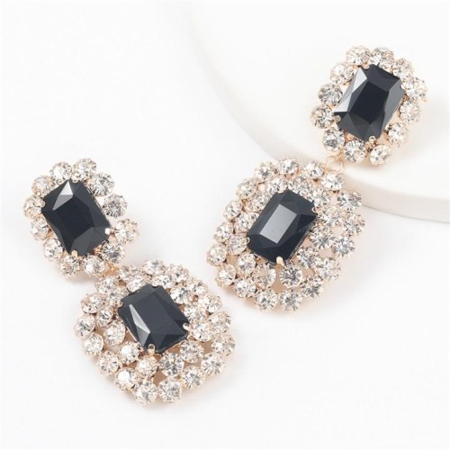 super claw chain series Alloy diamond Rhinestone glass diamond geometry earrings woman occidental style exaggerat