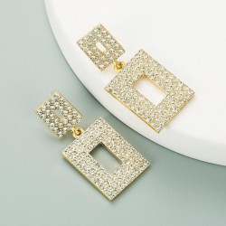Korean style geometry super diamond earrings woman silver occidental style fas..