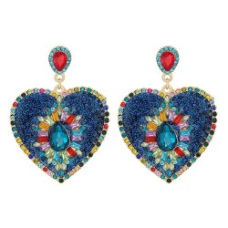 occidental style  lady retro palace heart-shaped diamond earrings creative temperament ear stud