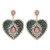 occidental style  lady retro palace heart-shaped diamond earrings creative temperament ear stud