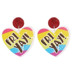 Acrylic Acetate sheet earrings geometry heart-shaped pendant ear stud