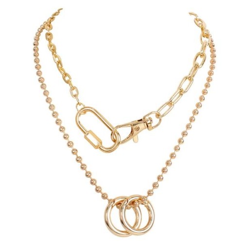  fashion key buckle clavicle chain   occidental style retro Alloy cirque pendant necklace