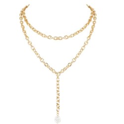 occidental style fashion chain necklace  brief Pearl pendant women trend necklace