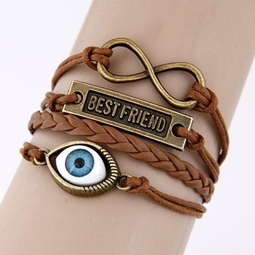 occidental style retro  creative retro8 Word  eyes  eyes eyes  concise  Alloy fitting handmade multilayer weave