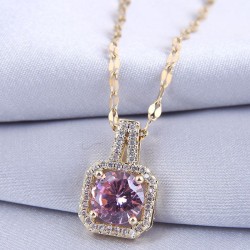 fine  occidental style fashion   concise square zircon personality woman neckl..