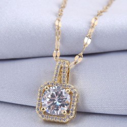 fine  occidental style fashion   concise square zircon personality woman neckl..