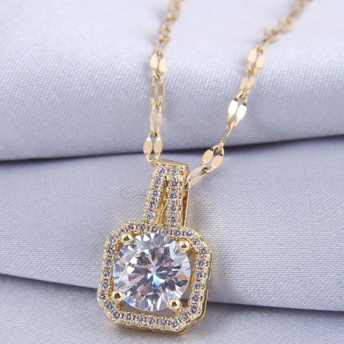 fine  occidental style fashion   concise square zircon personality woman necklace