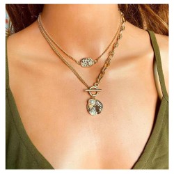 Autumn and Winter personality gold Word chain Alloy pendant   retro occidental..