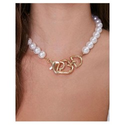 occidental style retro Alloy love pendant Pearl necklace  fashion woman temper..