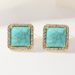  occidental style fashion  brief personality geometry ear stud Earring square ..