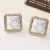  occidental style fashion  brief personality geometry ear stud Earring square diamond resin earrings