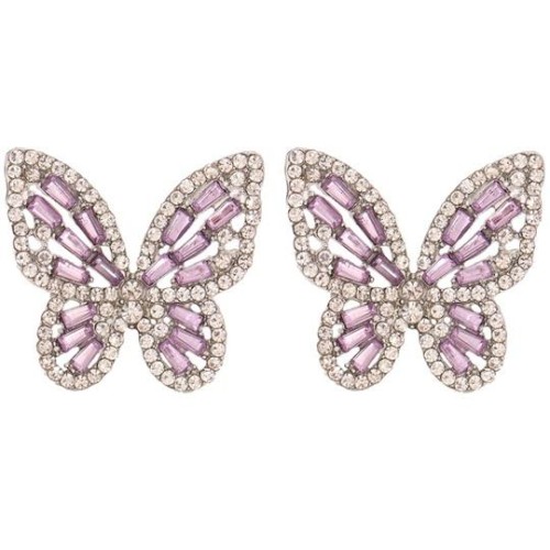  occidental style brief butterfly diamond color ear stud earring Earring