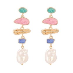  occidental style Earring temperament color resin creative ear stud earrings w..