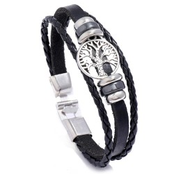   occidental style fashion  personality tree weave bracelet  man leather