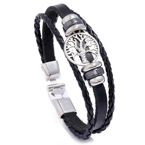   occidental style fashion  personality tree weave bracelet  man leather