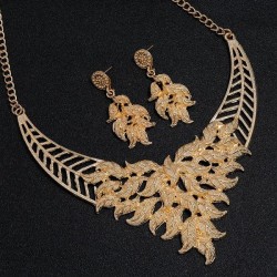 occidental style fashion exaggerating Alloy necklace set personality hollow Le..