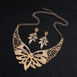 occidental style Alloy fashion brief hollow pattern necklace earrings set