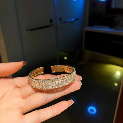 diamond zircon opening bangle Korea brief geometry fashion personality