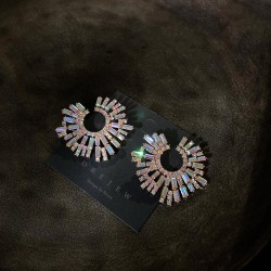 silver fashion color exaggerating earrings same style temperament earring occi..